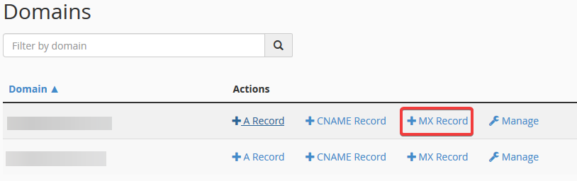 image showing how to create mx record in cPanel