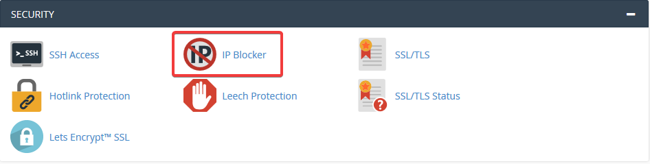 image showing how to block an IP in cpanel